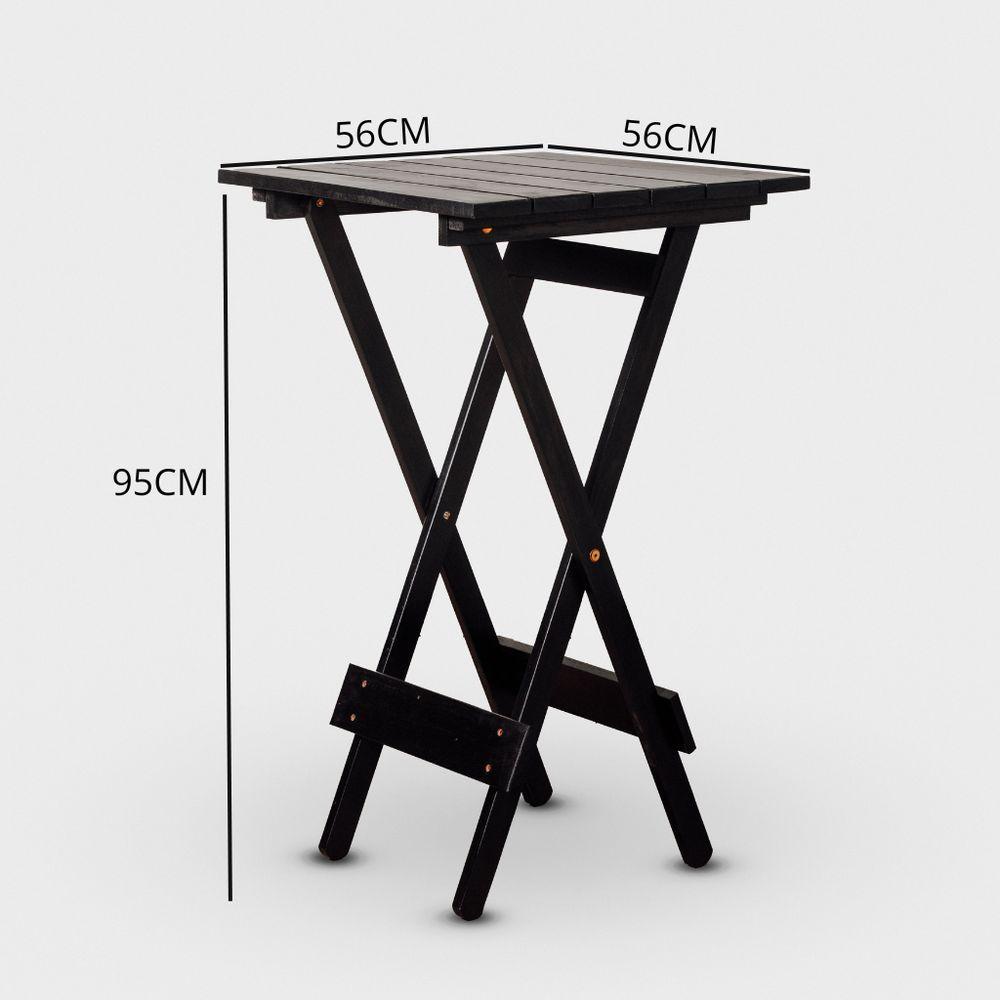 Miniatura Conjunto De Mesa Bistrô E 02 Cadeiras Cor Preta