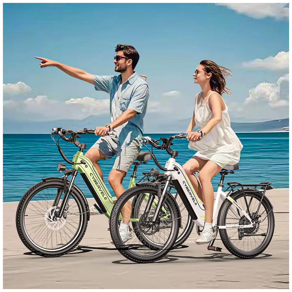 Miniatura Bicicleta Elétrica Cybervelo 1000 Peak para Adultos, Autonomia de até 80 Milhas com Bateria Removível, E-Bike Elétrica de 26 Polegadas com 7 Velocidad