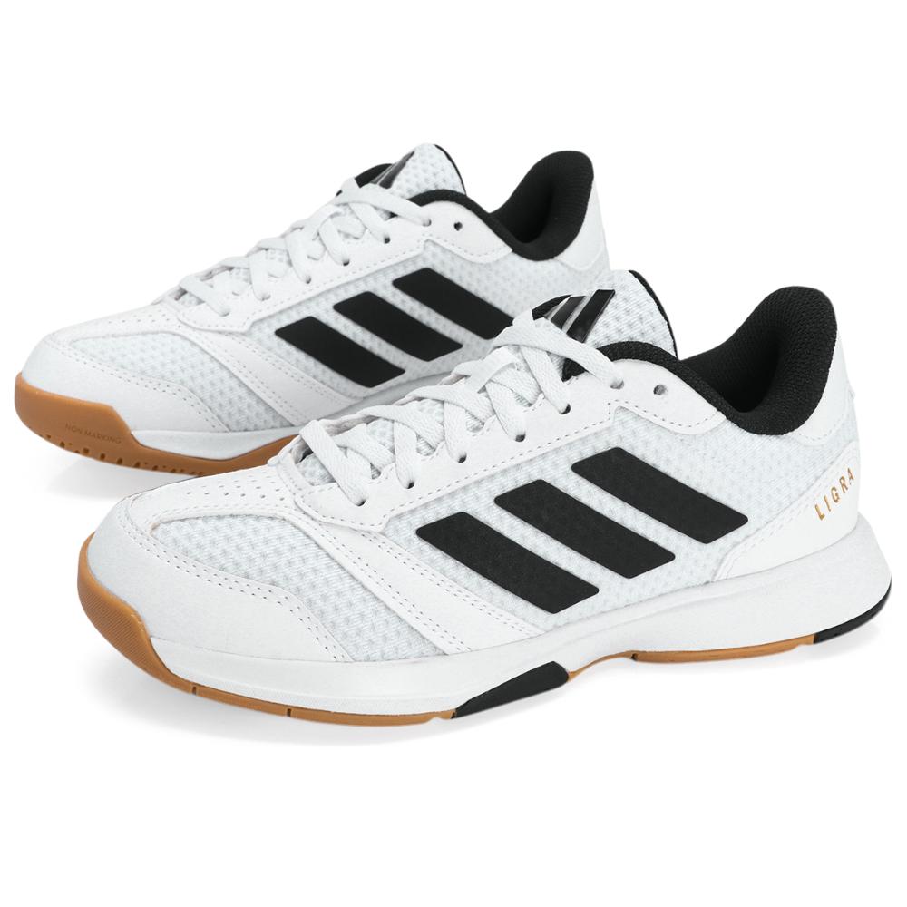 Miniatura Tênis Adidas Ligra 8 Indoor Branco e Preto 39
