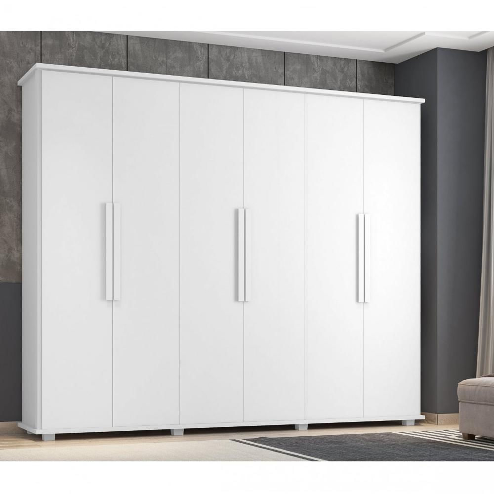 Miniatura Guarda Roupa Casal 6 Portas e 4 Gavetas Canada RV Móveis Branco