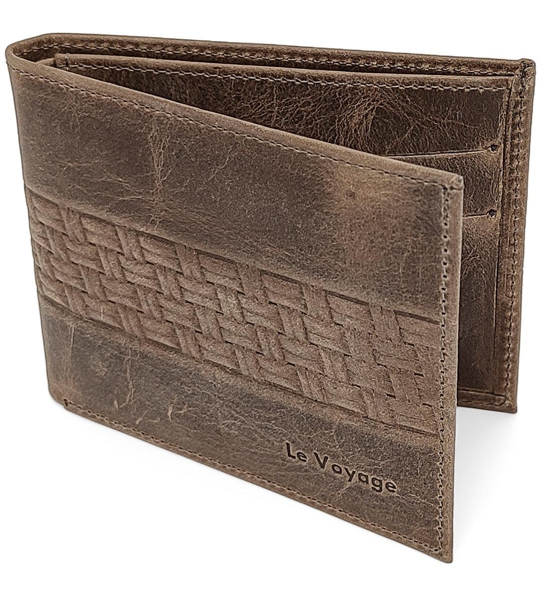 Miniatura Carteira Slim Masculina De Couro Le Voyage Cnh Cartões Notas