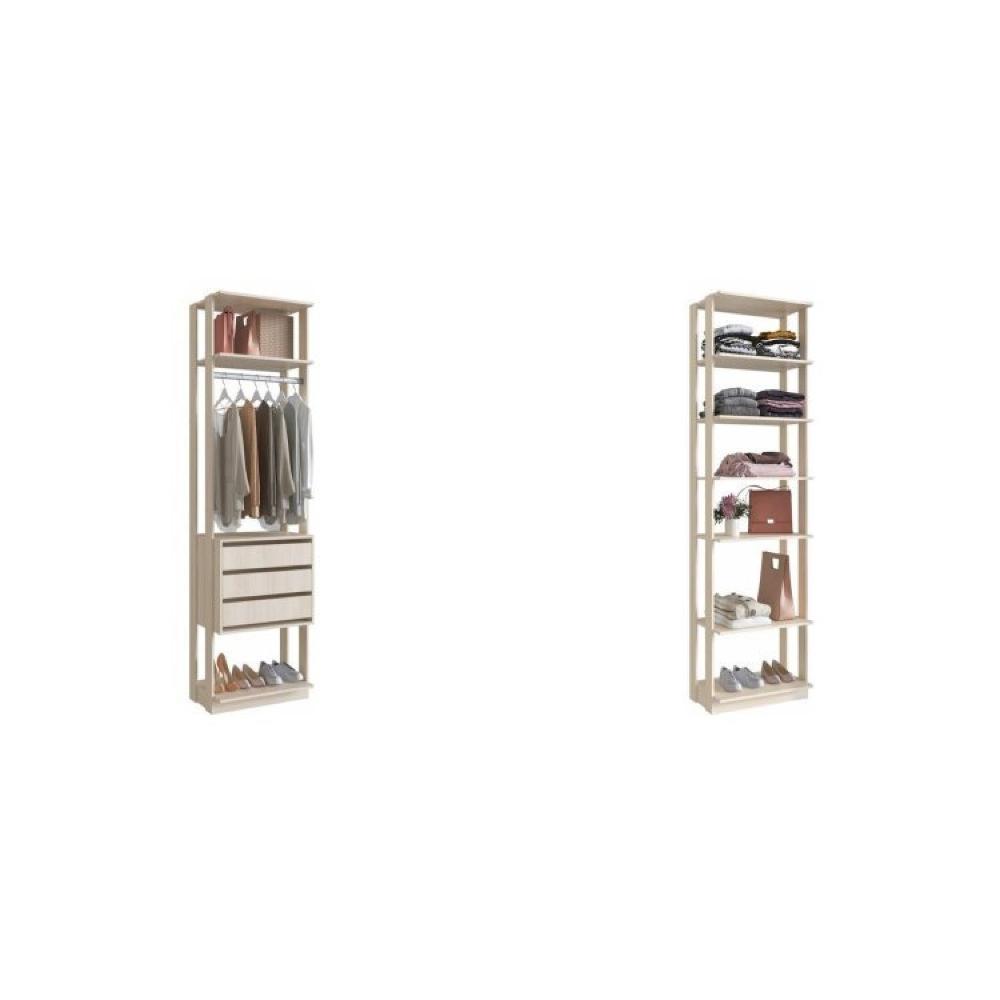 Miniatura Guarda Roupa Closet 3 Gavetas 1 Cabideiro e Prateleiras Be Mobiliário Nature