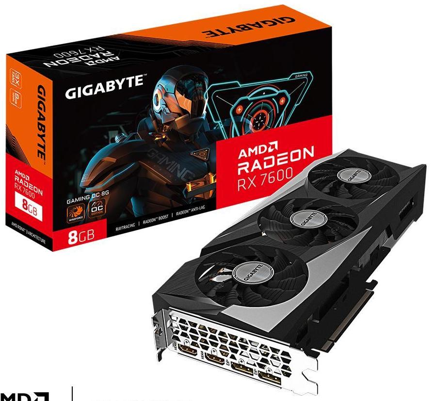 Miniatura Placa de Vídeo Gigabyte RX 7600 Gaming OC 8GB GDDR6
