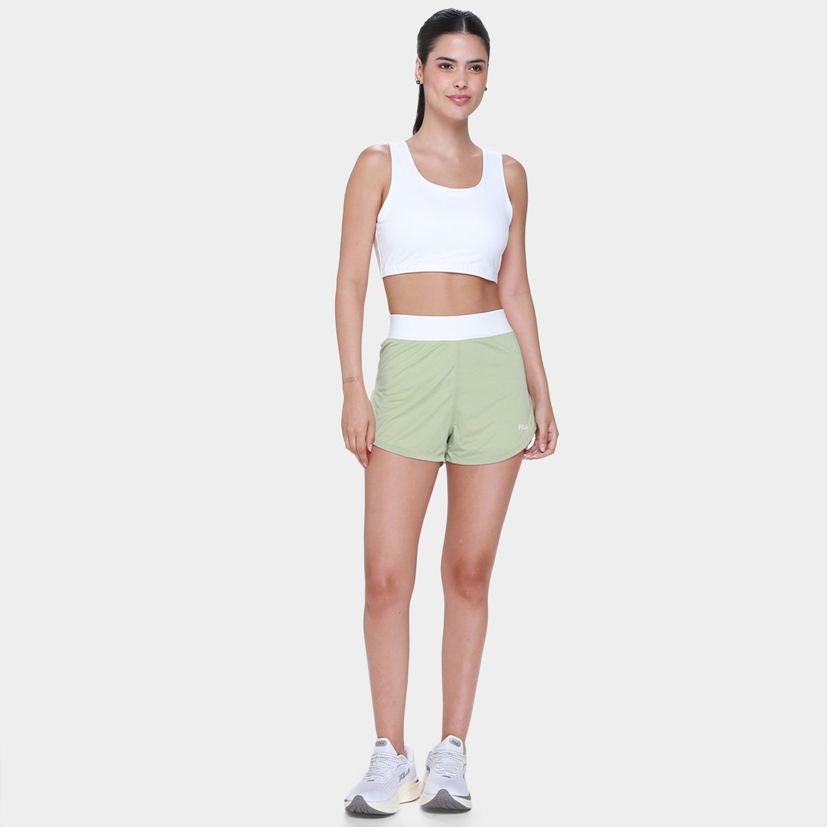 Miniatura Top Fila Essential II Feminino Branco+Vermelho - G