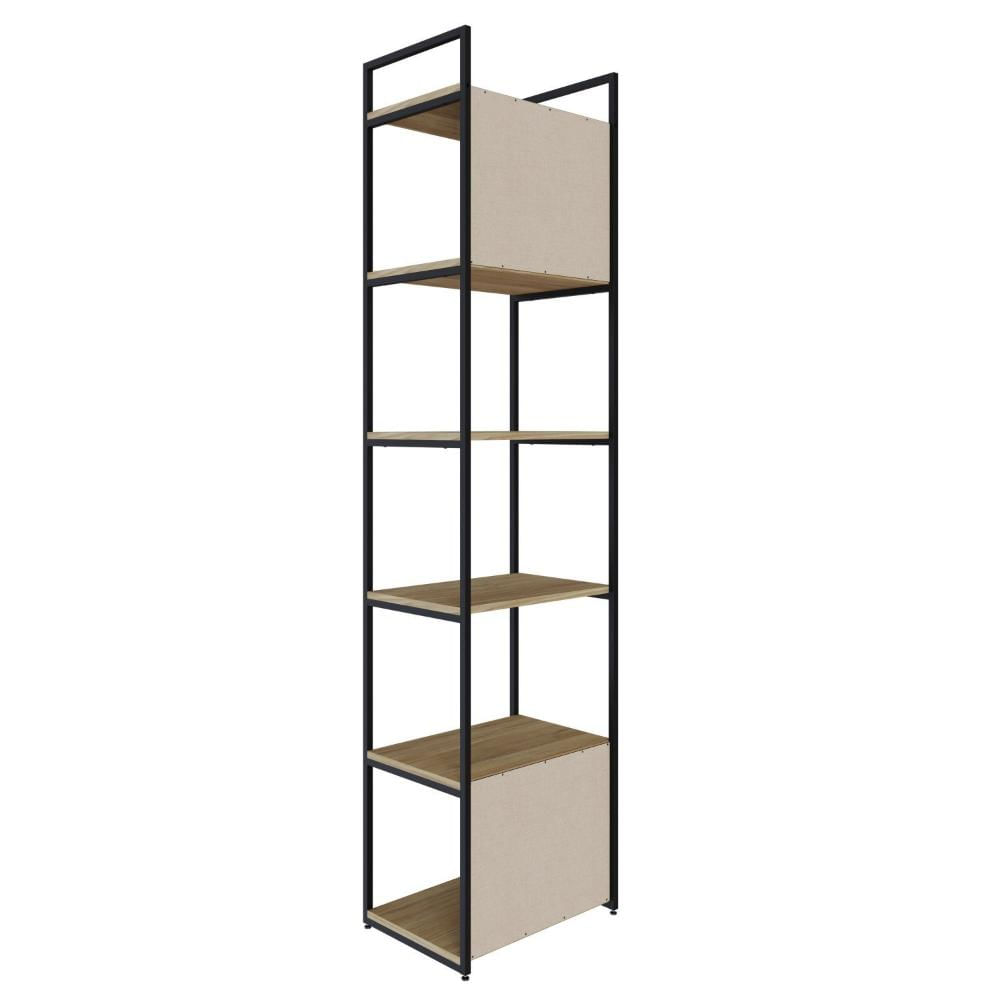 Estante Alta com 6 Prateleiras 185x45x33cm com Fundo Yon Vermont/Preto