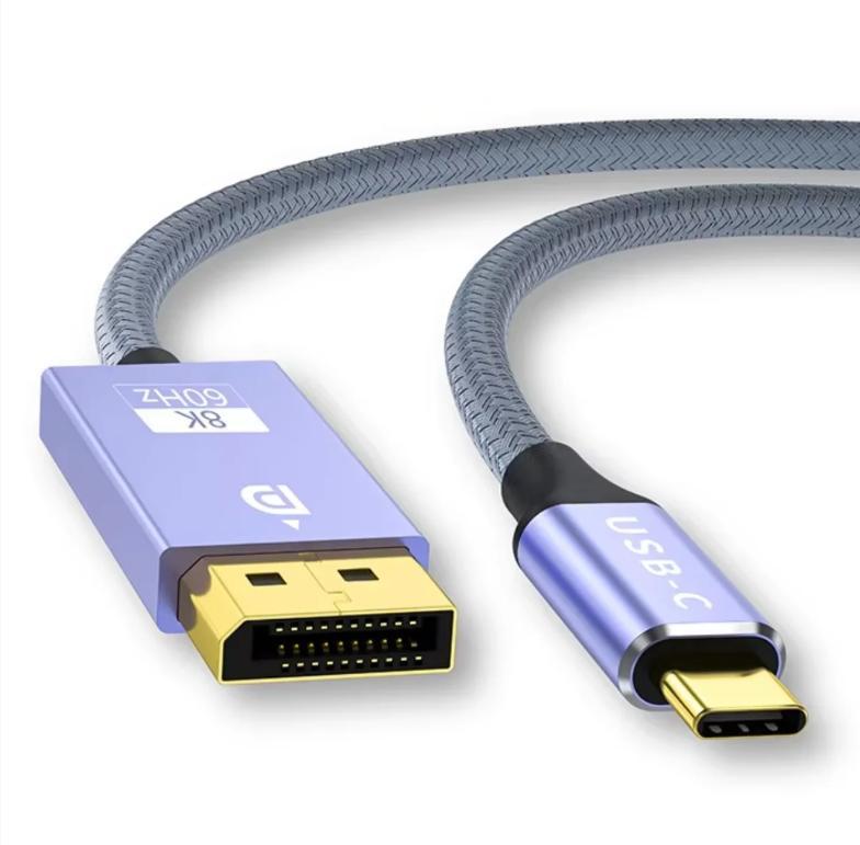 Miniatura Cabo Usb Tipo C Para Displayport 1.4 8K 1,80 Metros