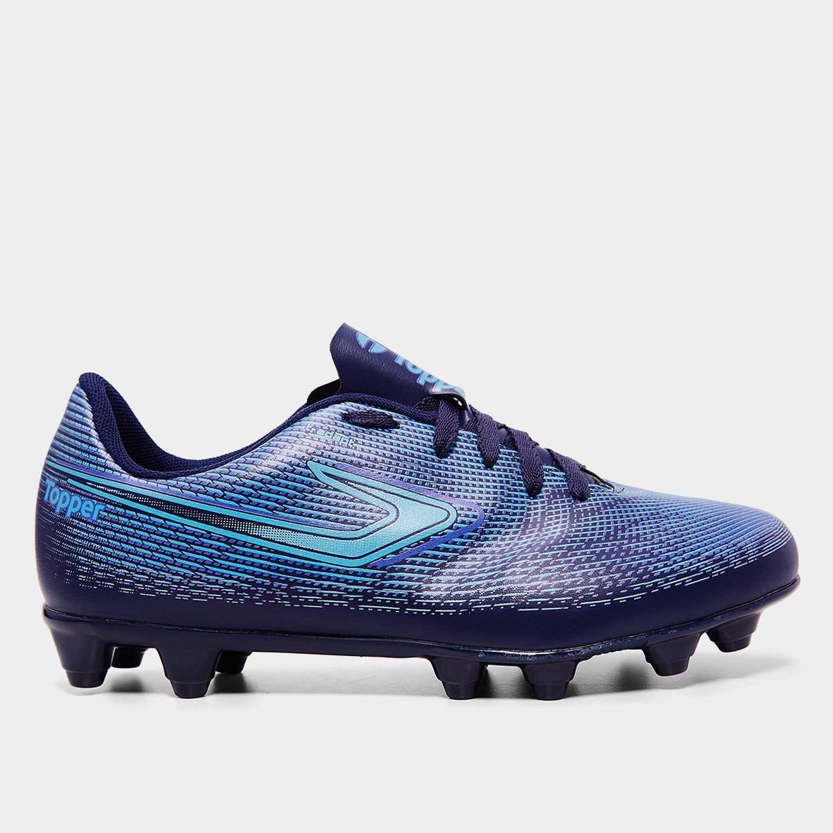 Miniatura Chuteira Campo Topper Slick VI Masculina Marinho+Azul - 39