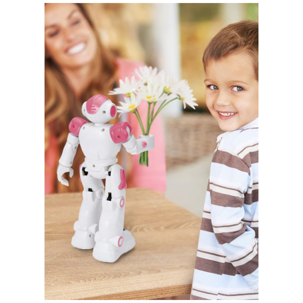 Robô KingsDragon RC para Crianças: Controle por Gestos e Sensor Remoto, Ideal para Meninos e Meninas de 3 a 8 Anos, Presente de Aniversário, Cor Rosa.