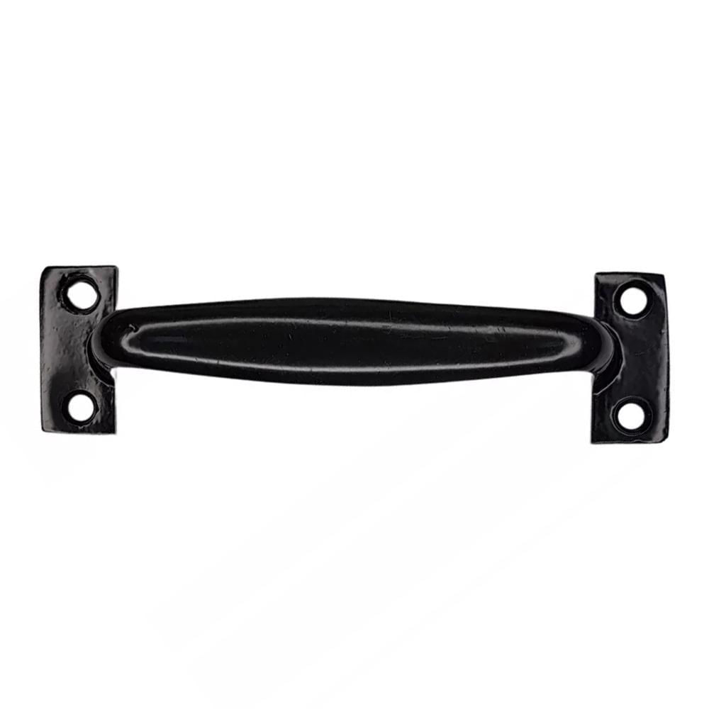 Miniatura Puxador Tipo Alça De Aço Porta Armário Gaveta 130Mm Preto