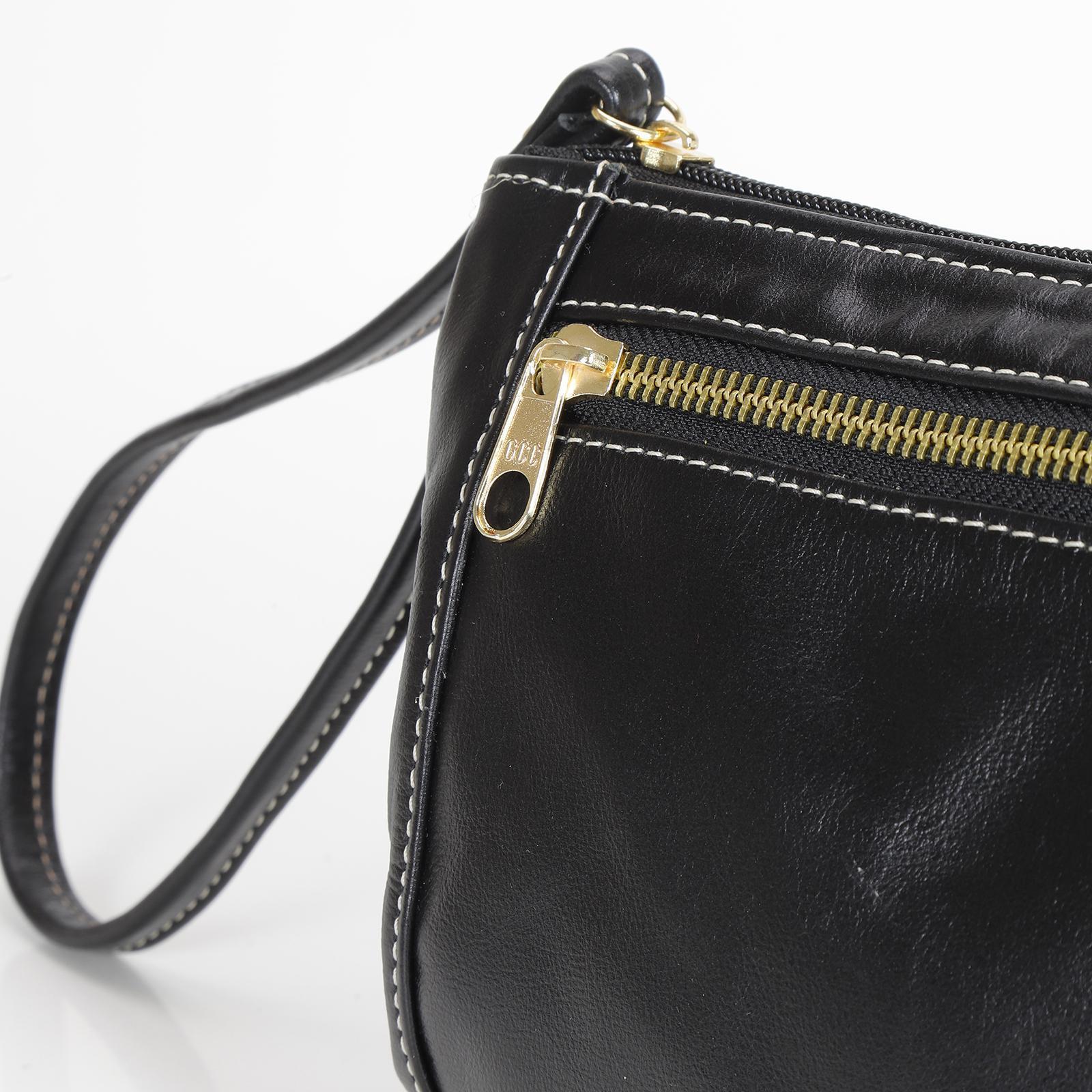 Miniatura Bolsa Lateral Sophia Couro Preta 15x21x5cm - Alta Qualidade