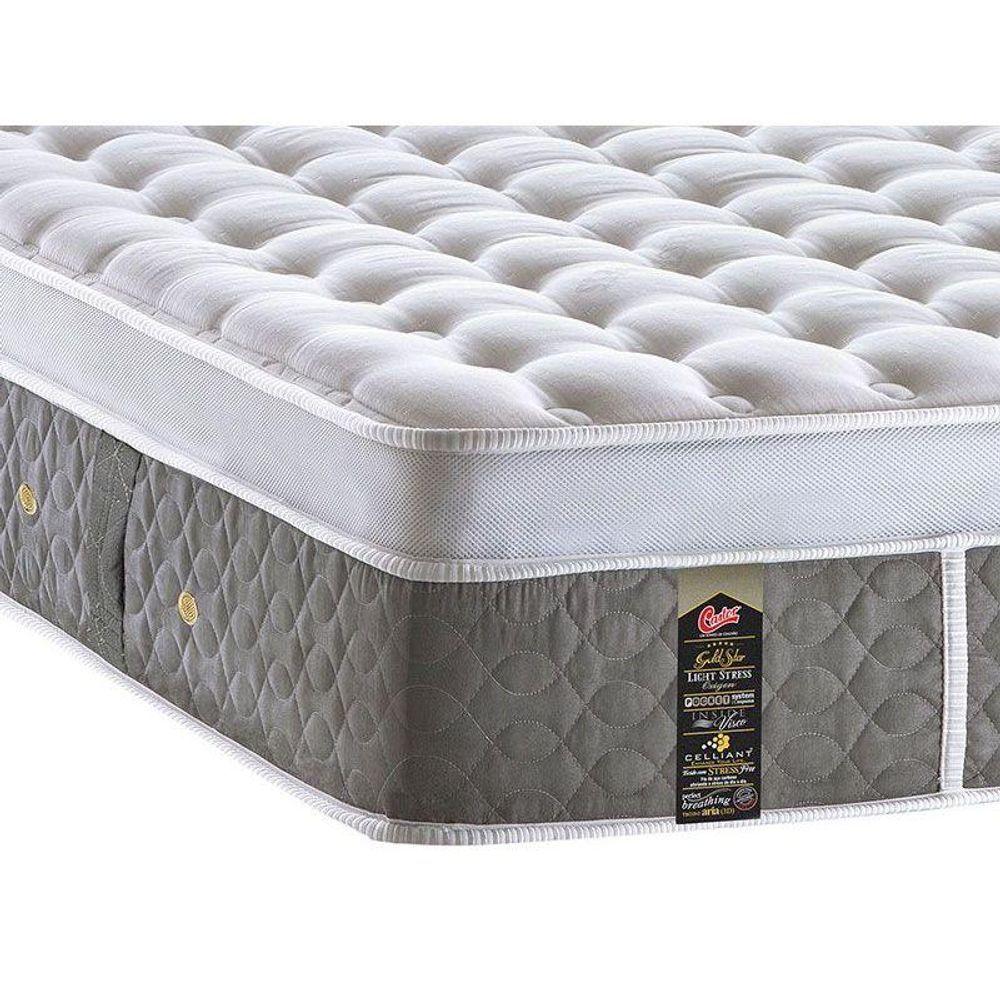 Miniatura Colchão Solteiro Molas Ensacadas Pocket Gold Star Light Stress Oxygen New Plush Euro Pillow (88x188x32) - Castor