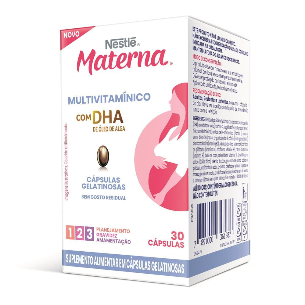 Miniatura Suplemento Adulto Materna Multivitamínico Com Dha 30 Unidades