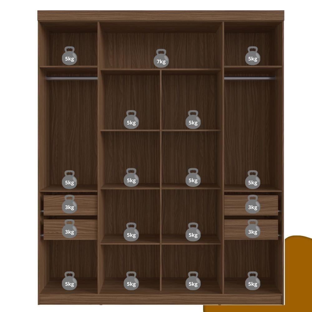 Guarda Roupa Casal 4 Portas Berlim Guarda Roupa Casal 4 Portas 4 Gavetas Berlim Edez Nogueira/Fendi