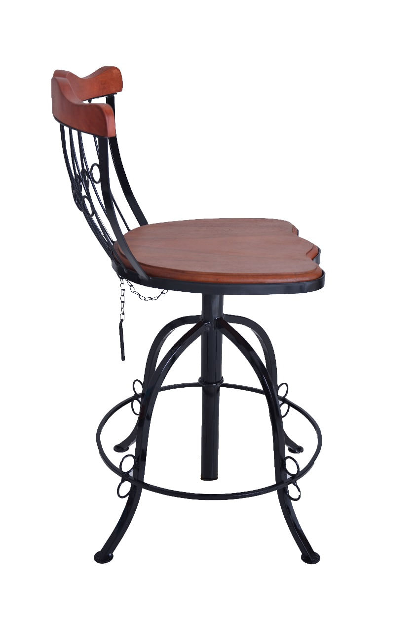 Miniatura Banqueta Bistrô  Ferro e Madeira - cozinha americana