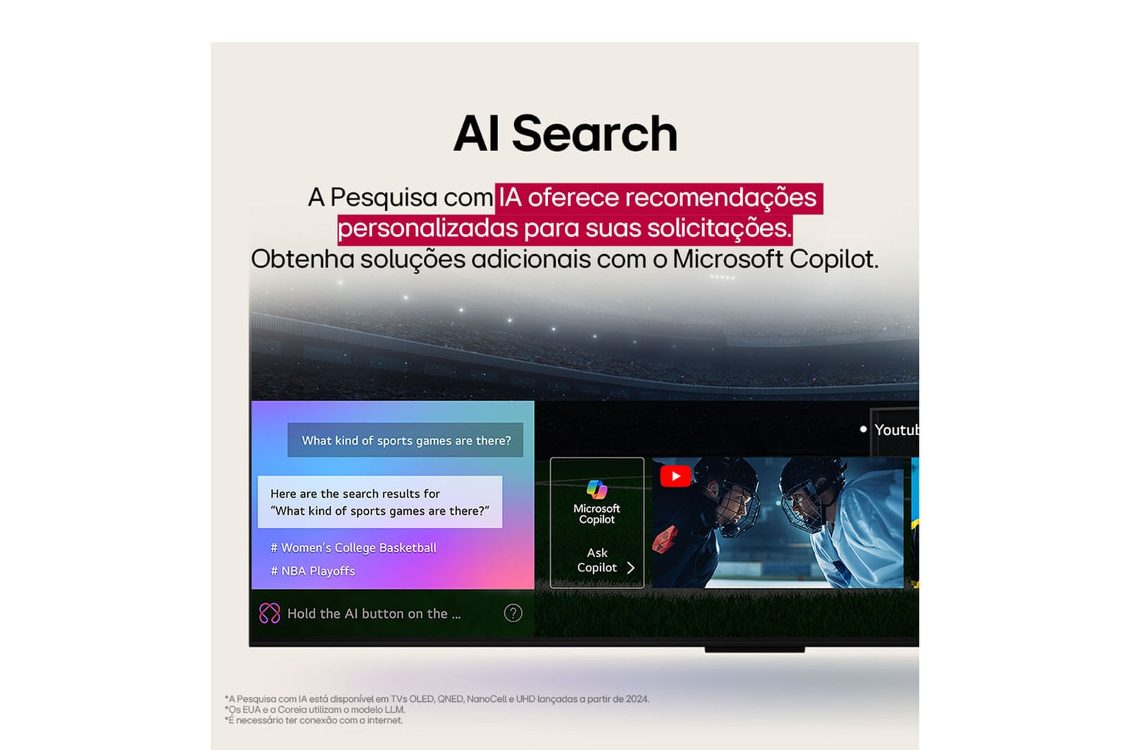 Smart TV LG QNED AI QNED80 55 Polegadas (55QNED80ASA): Cores vibrantes e inteligência 4K 12 meses - 55 " - 110v/220v