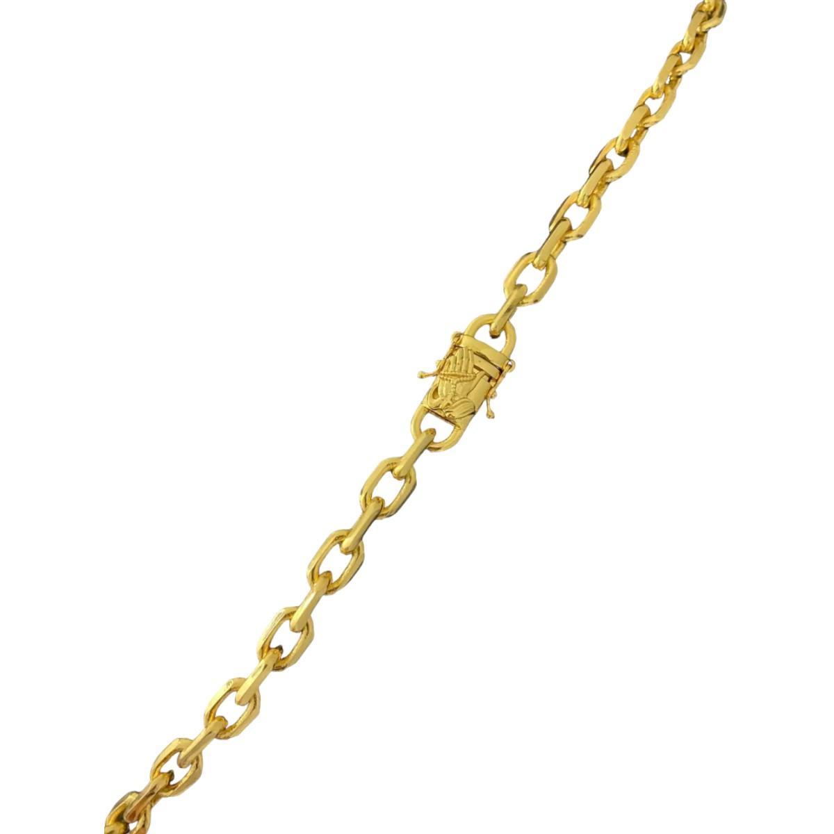 Miniatura Cordão Cadeado 8Mm Fecho Mão Rezando - Banhado A Ouro 18K