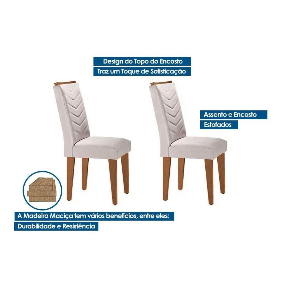 Miniatura Kit 2 Cadeiras De Cozinha Londrina 2 Un Madeira Capuccino Linho Bege Turim Rufato