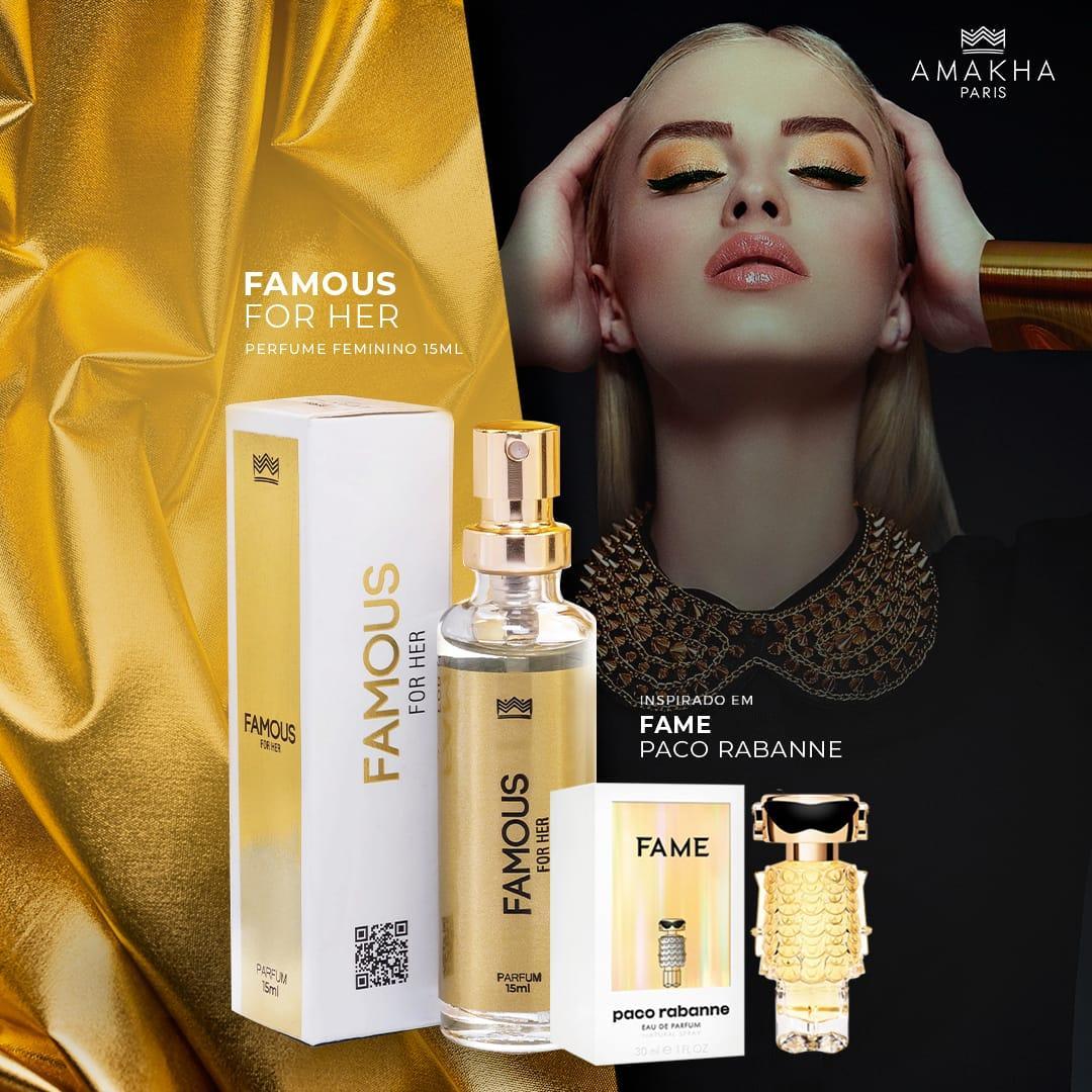 Miniatura Kit 2 Perfume Feminino Famous For Her Amakha Paris 15Ml