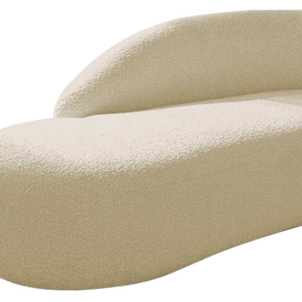 Divã Recamier Curvo Luna 160cm Lado Esquerdo Suede Cor Bege