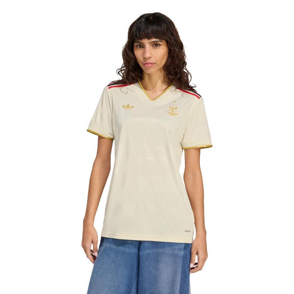 Miniatura Camisa Flamengo III 25/26 Torcedor Adidas Feminina Off White - EP
