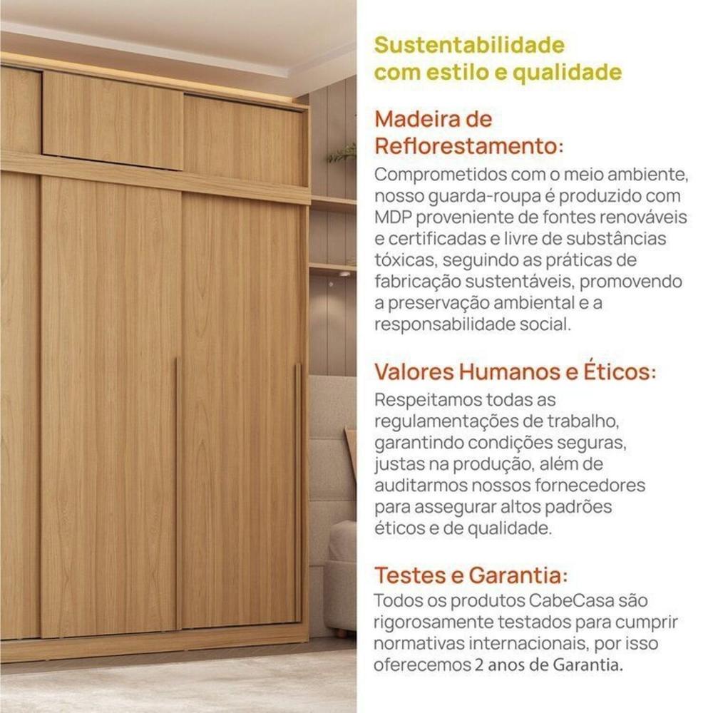 Guarda-roupa Modular 2 Peças 6 Portas de Correr Jade Cabecasa Madeiramadeira Avelã