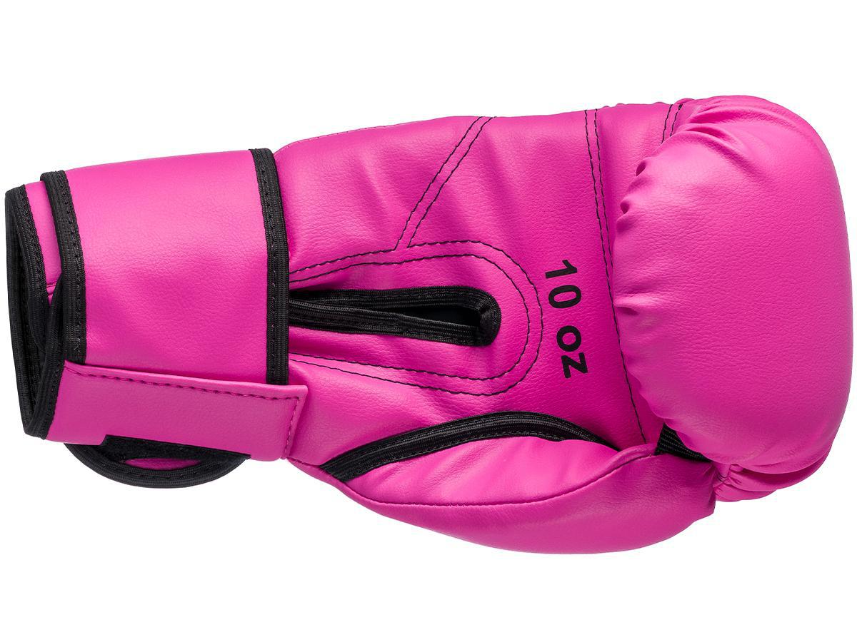 Kit Luva De Boxe Muay Thai Mma Bandagem E Bucal Rosa 08Oz