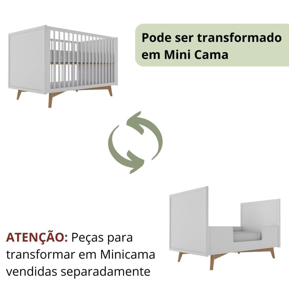 Miniatura Berço Americano em MDF Grade Fixa Zen Branco
