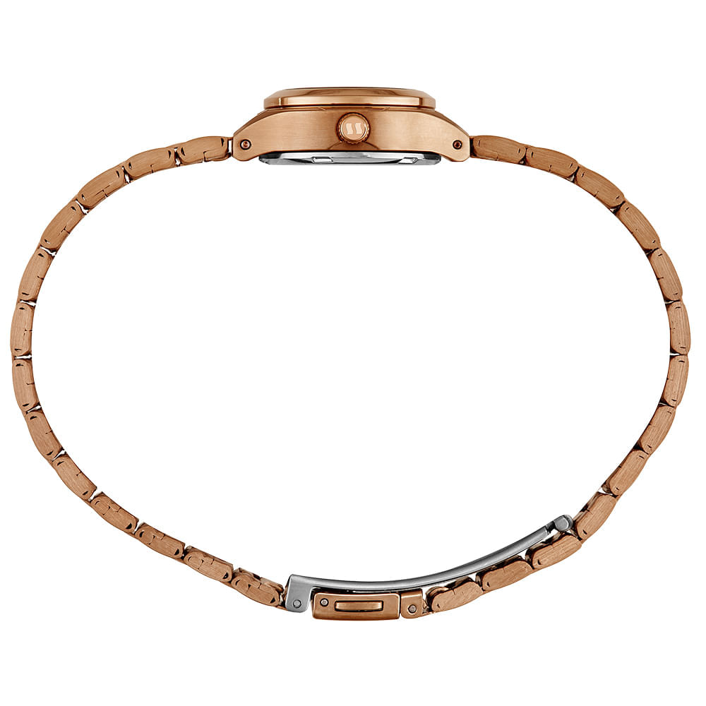 Miniatura Relógio Feminino Aço Rose Gold
