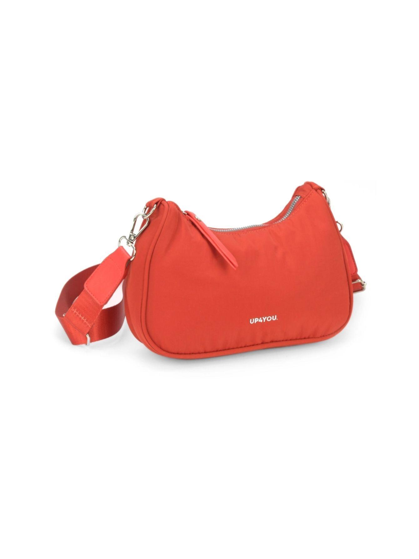 Miniatura Bolsa Up4You Meia Lua Nylon Feminina Bu78724 - Laranja