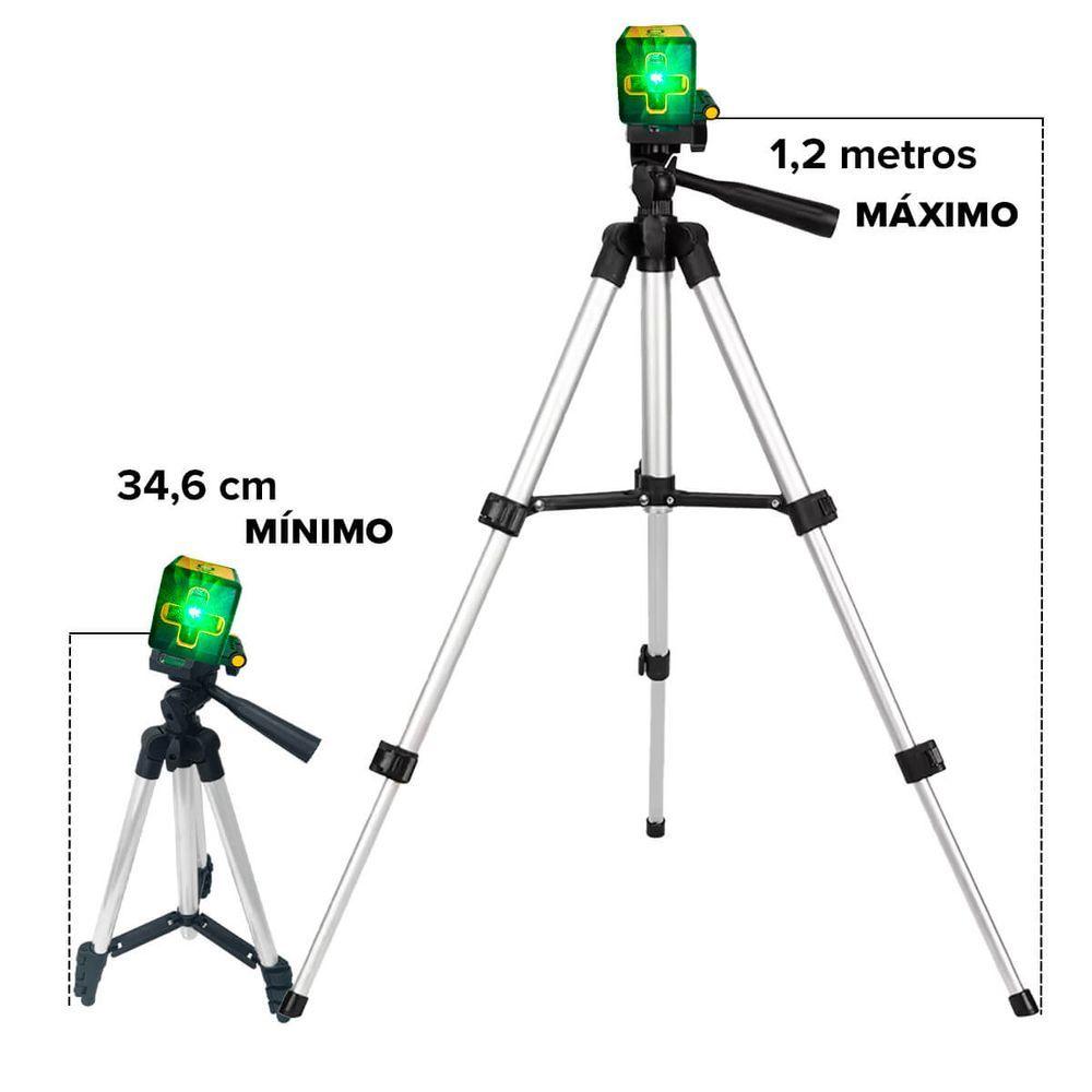 Miniatura Kit Mini Nível Laser 20m Com Tripé 2 Linhas E Bateria Recarregável