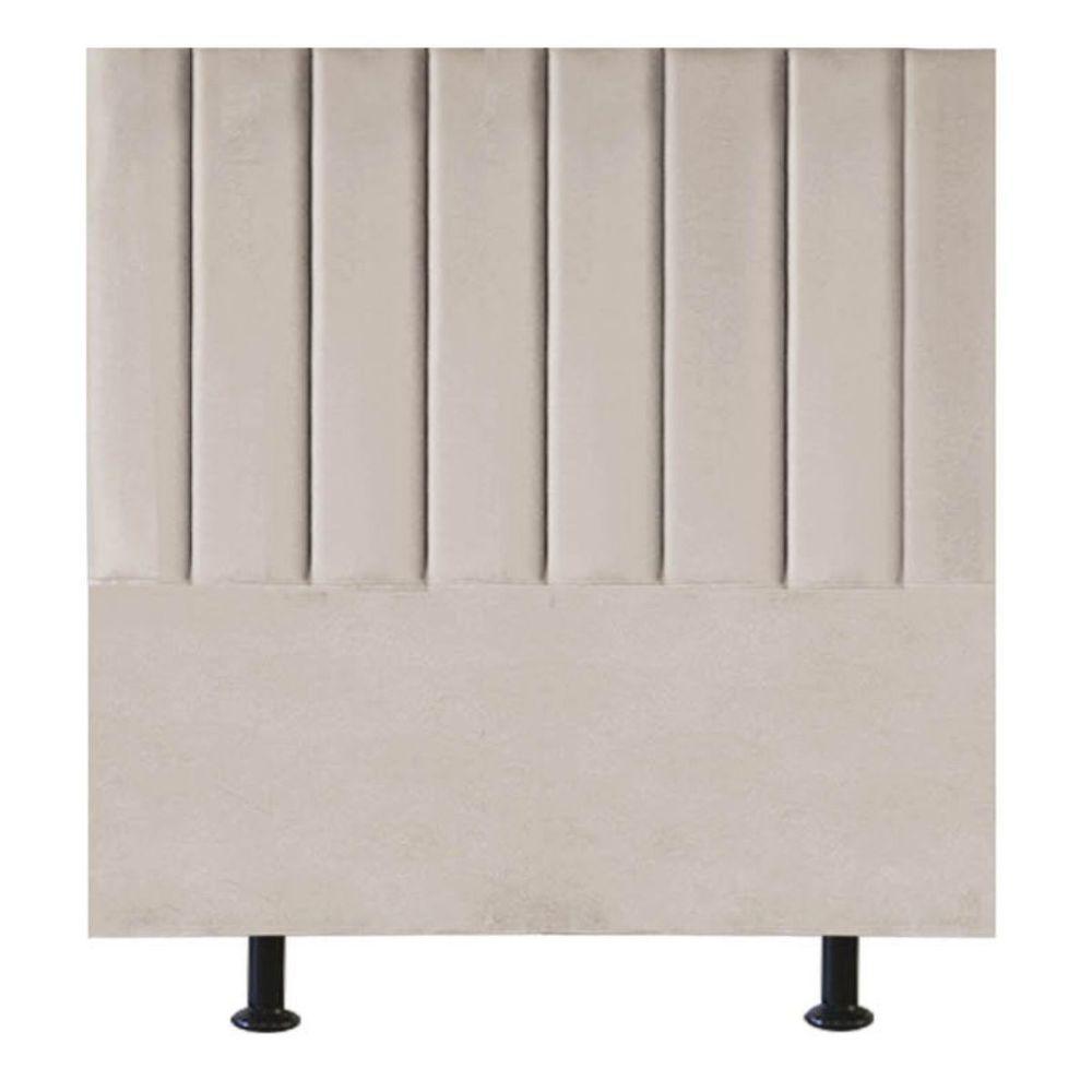 Miniatura Cabeceira Cama Box Solteiro 90 Cm Sophia Carla Veludo Bege