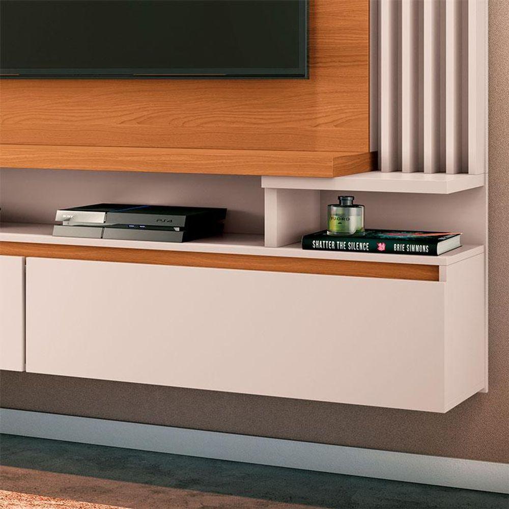Miniatura Painel Para Tv Home Suspenso Brasil Cinamomo Off White - Hb Móveis