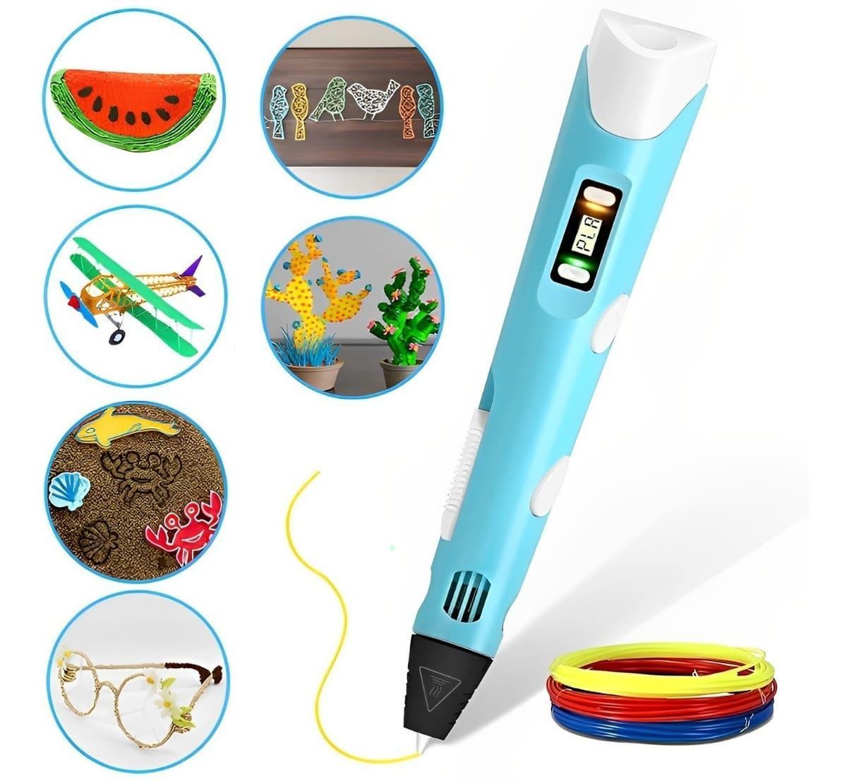 Miniatura Caneta 3D Infantil: Brinque E Crie Inclui Refis Filamentos.