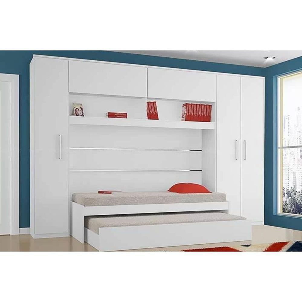 Miniatura Módulo Guarda Roupa Gold Bari C/ 2 Portas E 3 Gavetas Branco - Novo Horizonte