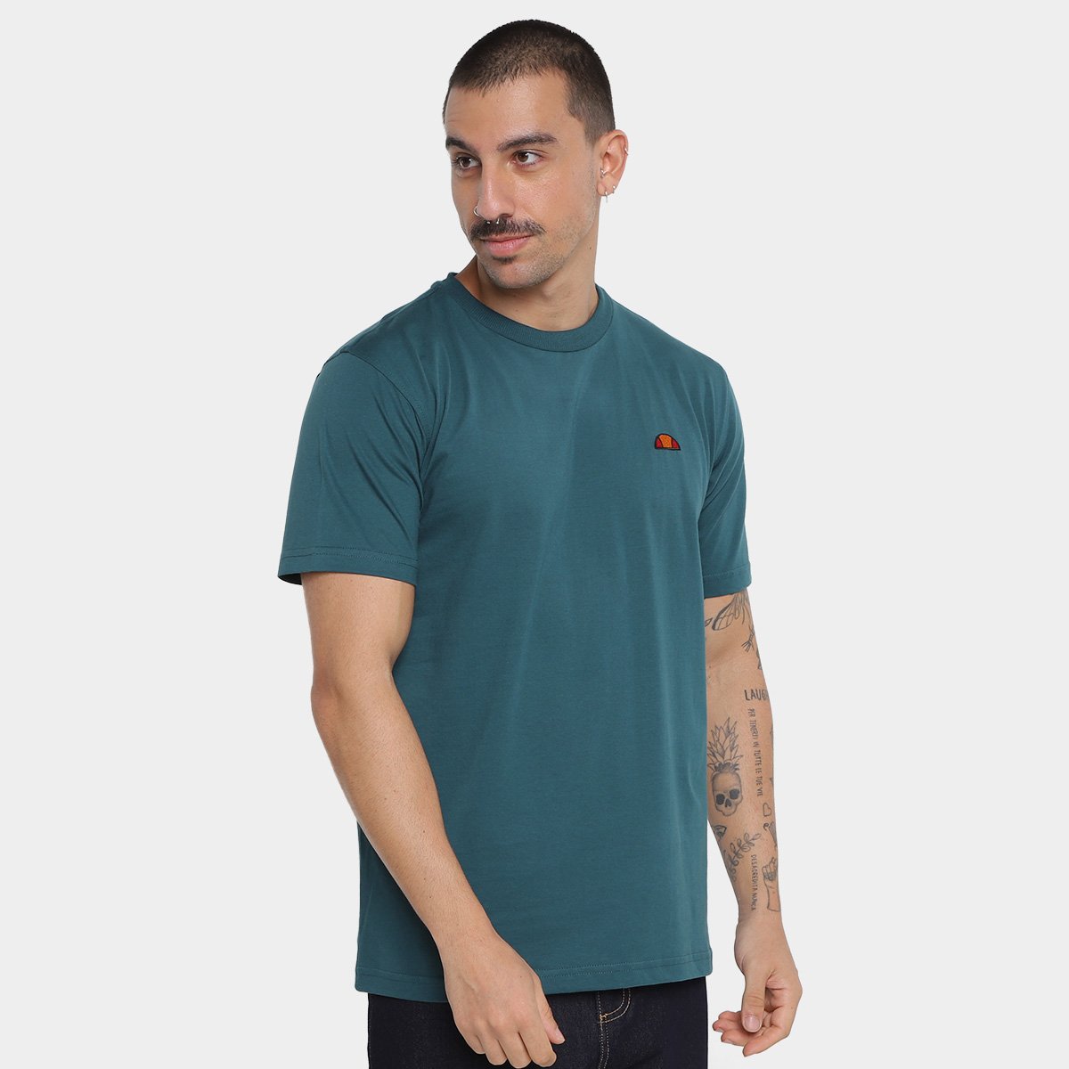 Miniatura Camiseta Ellesse Estampada Cubo Masculina Musgo - G