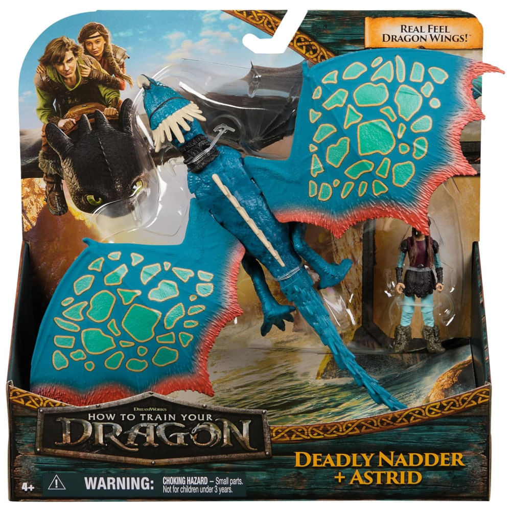 Miniatura Dreamworks Dragons: Conjunto de Bonecos de Ação Deadly Nadder Astrid - Brinquedos Infantis para Meninos a partir de 4 anos