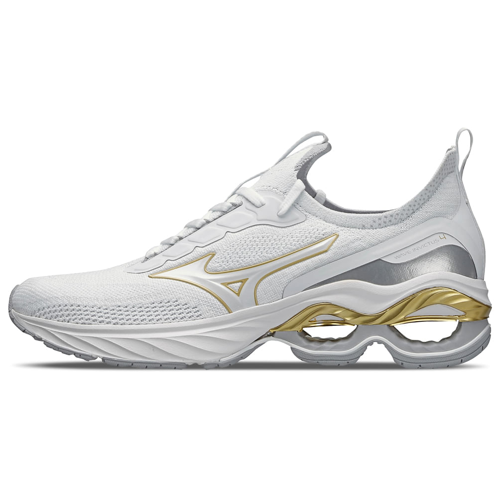 Miniatura Tênis de Corrida Unissex Mizuno Wave Invictus 4 Branco - 34