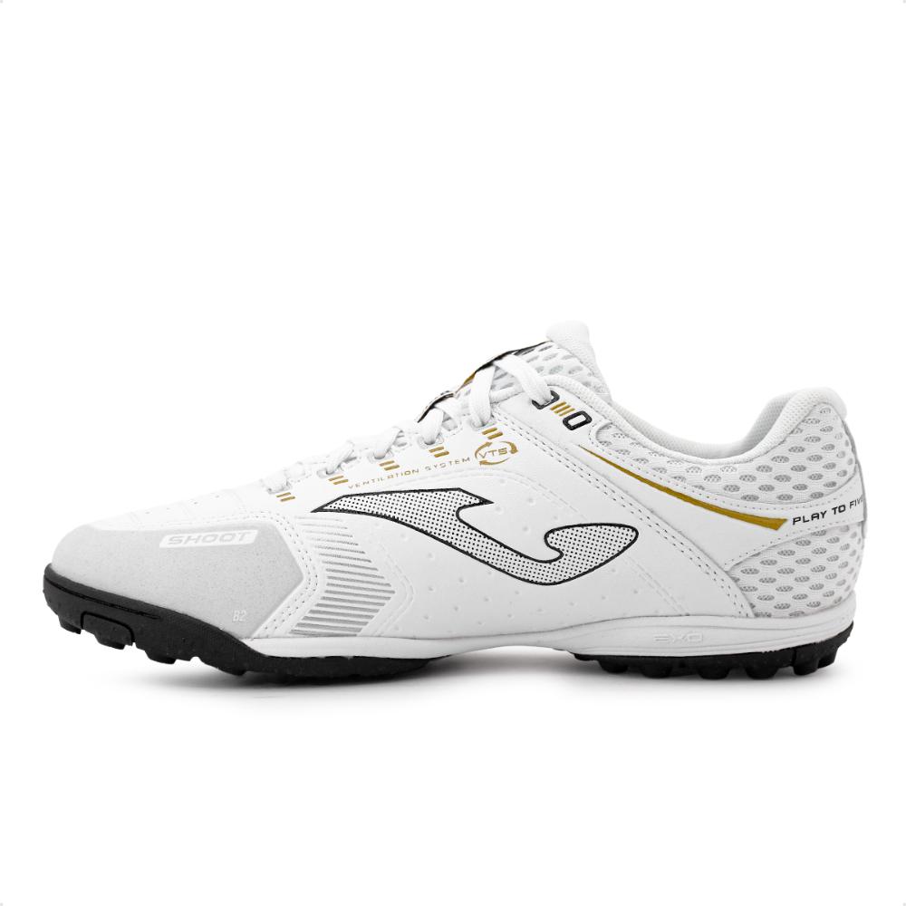 Miniatura Chuteira Society Joma Liga 5 Branco / Dourado - 42