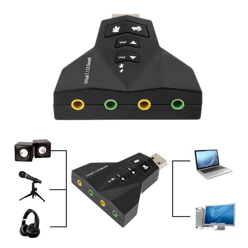Kit 10 Placas De Som Usb Externa 4 Portas 7.1