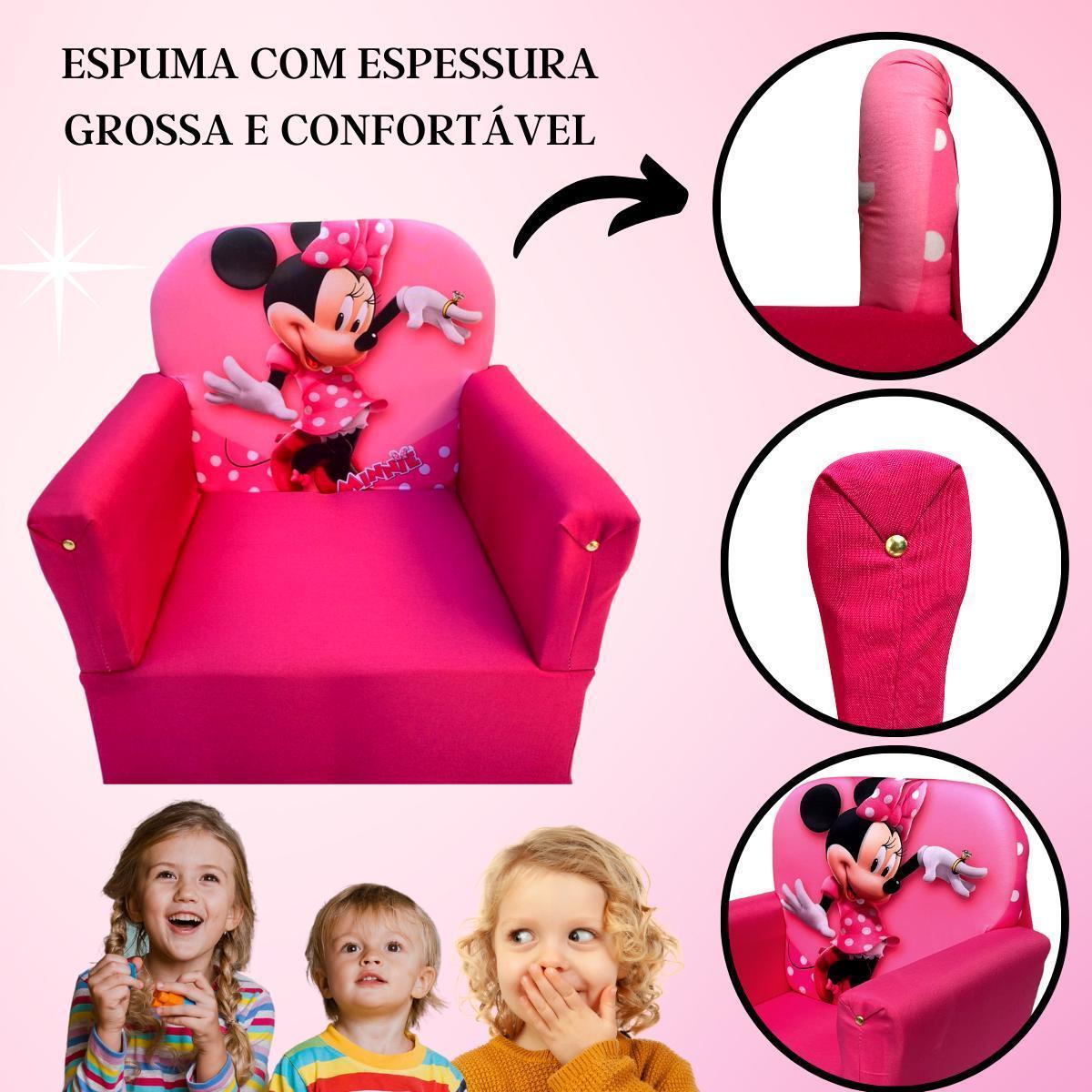 Miniatura Mini Puff Sofa Kids Infantil Poltrona Sofazinho Bebe Minnie