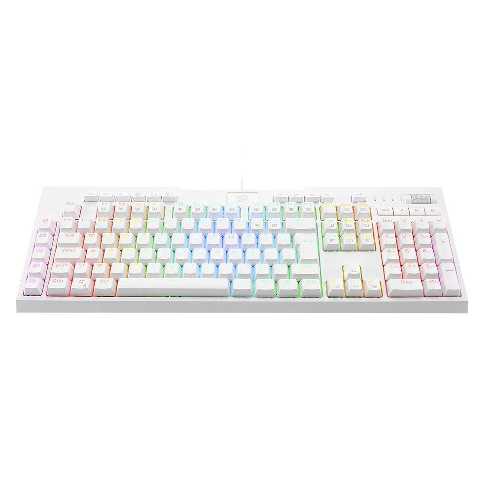 Teclado Gamer Brahma Pro K586W Rgb Switch Optico Red Branco