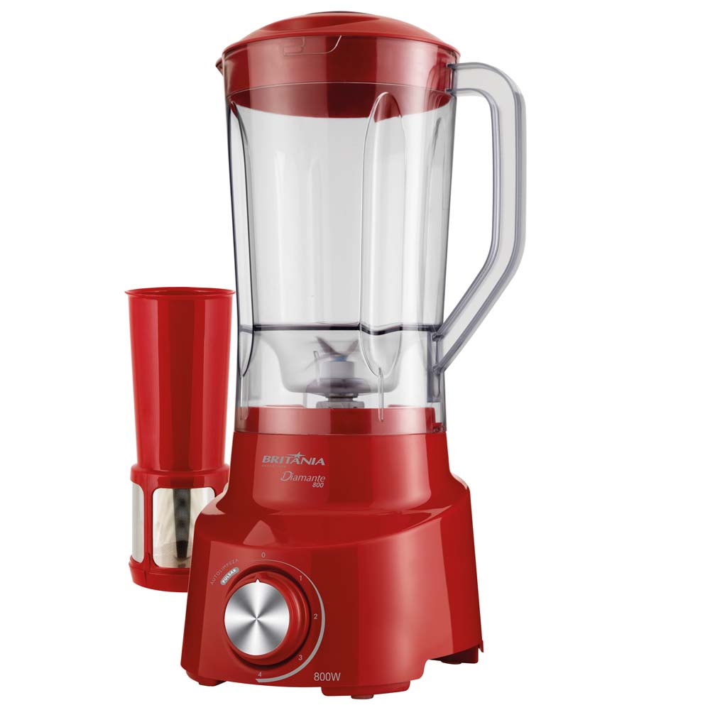 Miniatura Liquidificador Britania Diamante 800 4V 900W Vermelho - 220V