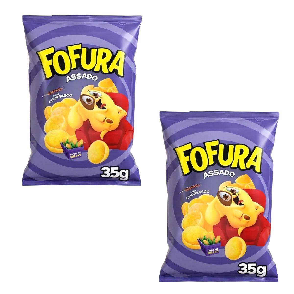 Miniatura Kit 40 Salgadinhos Fofura Sabor Churrasco 35Gr Crocante