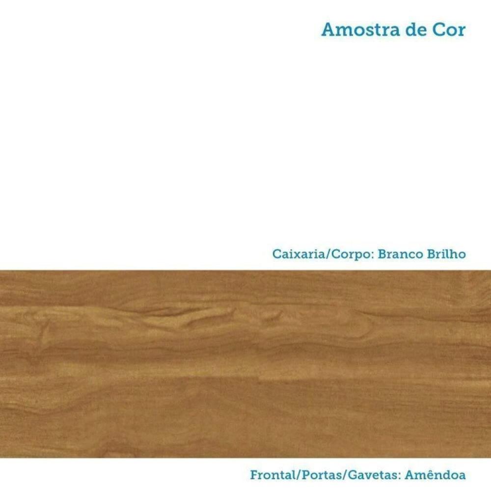 Miniatura Quarto de Bebê Completo com Guarda Roupa 3 Portas Cômoda e Berço 100% Mdf Mimo Espresso Móveis Branco Brilho/Amêndoa