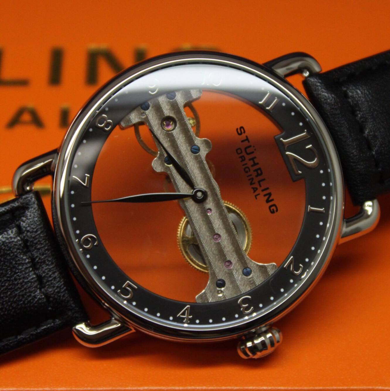 Miniatura Relógio Masculino Importado Movimento Corda Pulseira Couro