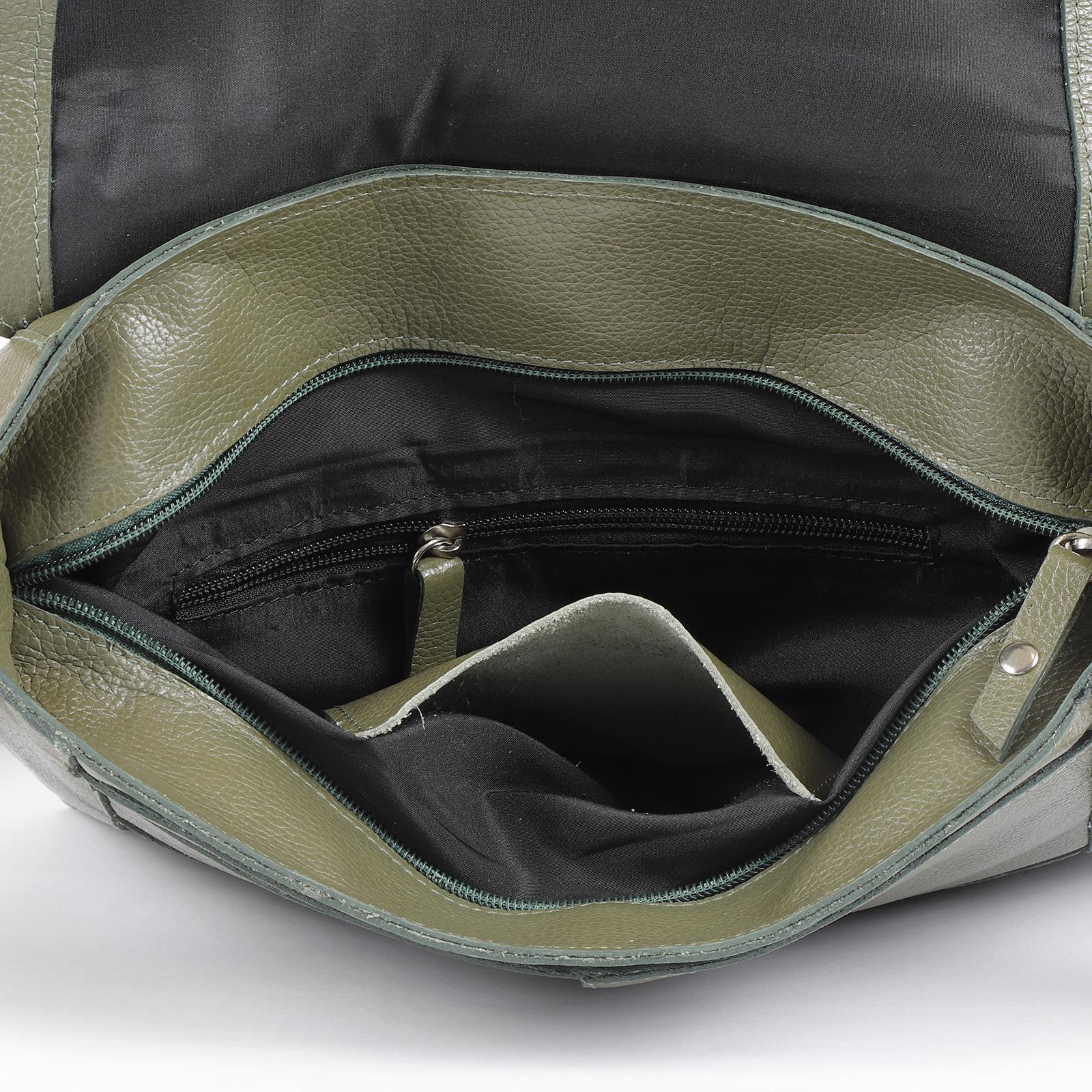 Miniatura Bolsa Pasta Carteiro Feminina Couro Legitimo V.Musgo