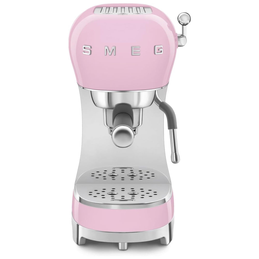 Miniatura Cafeteira Smeg com Vaporizador, 15 Bar de Pressão, Filtro Inox, Aquecedor de Xícaras, Controles Simples - Prepare Cafés Incríveis!