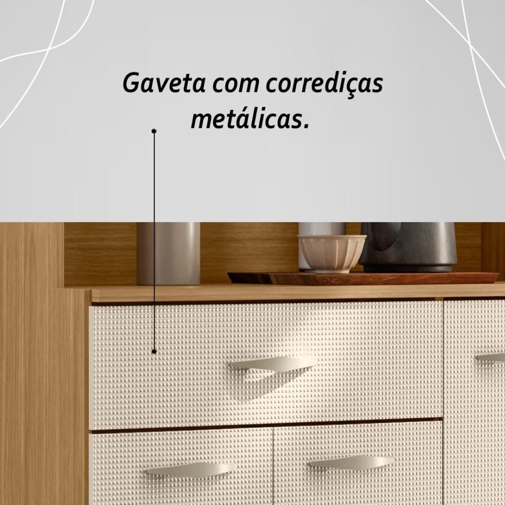 Miniatura Armário De Cozinha Compacta Mdf 6 Portas Golden Plus Freijó Soft