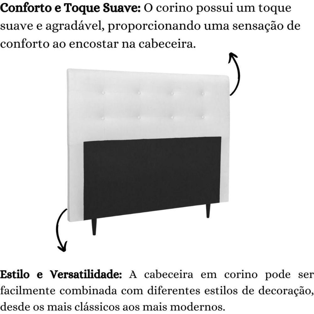 Miniatura Cabeceira Estofada Cama Queen 160 Cm Helena Corino Branco