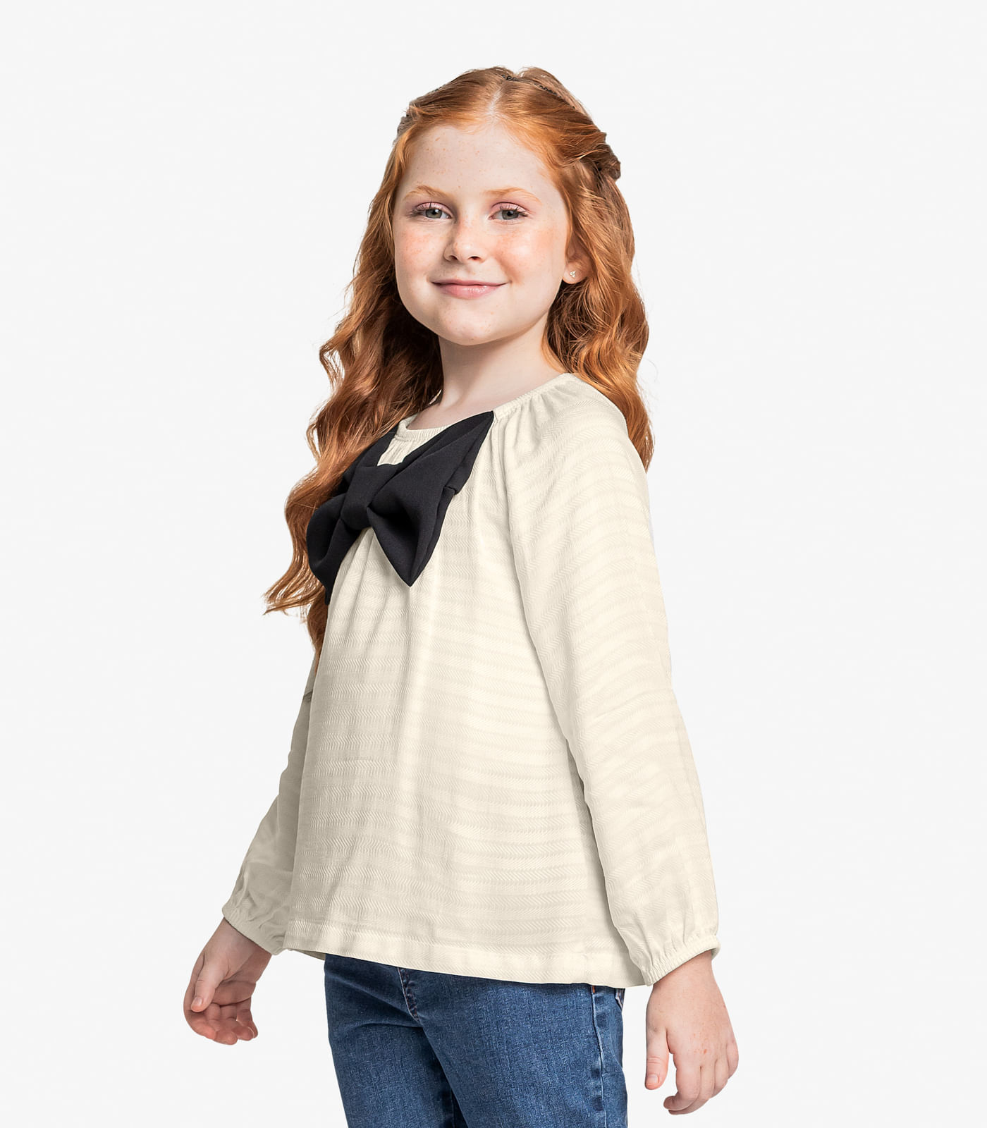 Miniatura Conjunto Bata Com Calça Jeans Trick Nick Bege 1